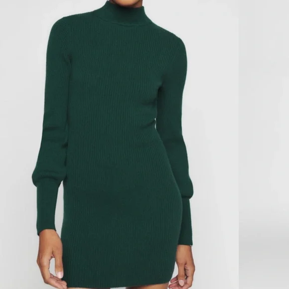green emerald velvet dress Women's Cashmere Blend Dress – Hearth Cashmere main image 1